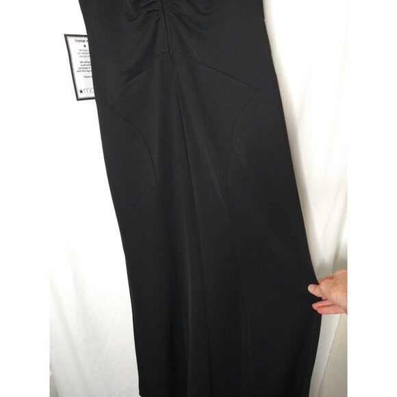 NWT Emerald Sundance Macy's Black Dress JUNIOR Girl XL long side slit padded bra - Picture 8 of 16